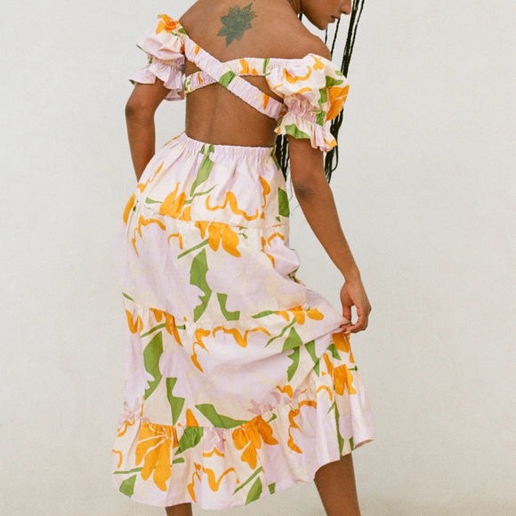 NWT Sabo Skirt Poppi Maxi Cutout Dress Size 6 Medium Floral Boho - Picture 4 of 9